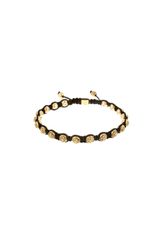 Shamballa Jewels Beaded Bracelet with 19 Yellow Gold and Diamonds Beads 6mm