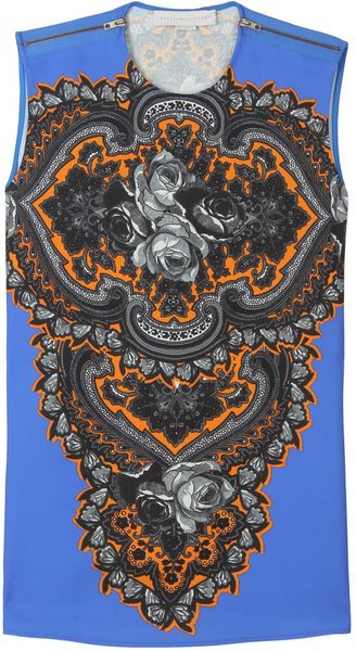 Stella Mccartney Floral Printed Top in Blue - Lyst