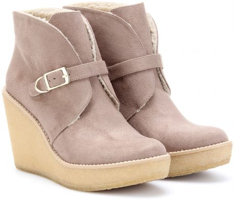 Stella Mccartney Kickapoo Faux Suede Ankle Boots in Pink - Lyst