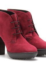 Tod's Suede Laceup Ankle Boots