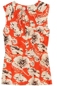 Tory Burch Thora Floral Printed Silk Top - Lyst