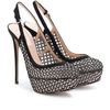 Valentino Carol Crystal Embellished Suede and Mesh Slingbacks in Black - Lyst