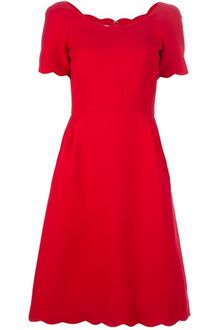 Valentino Scallop Detail Dress - Lyst