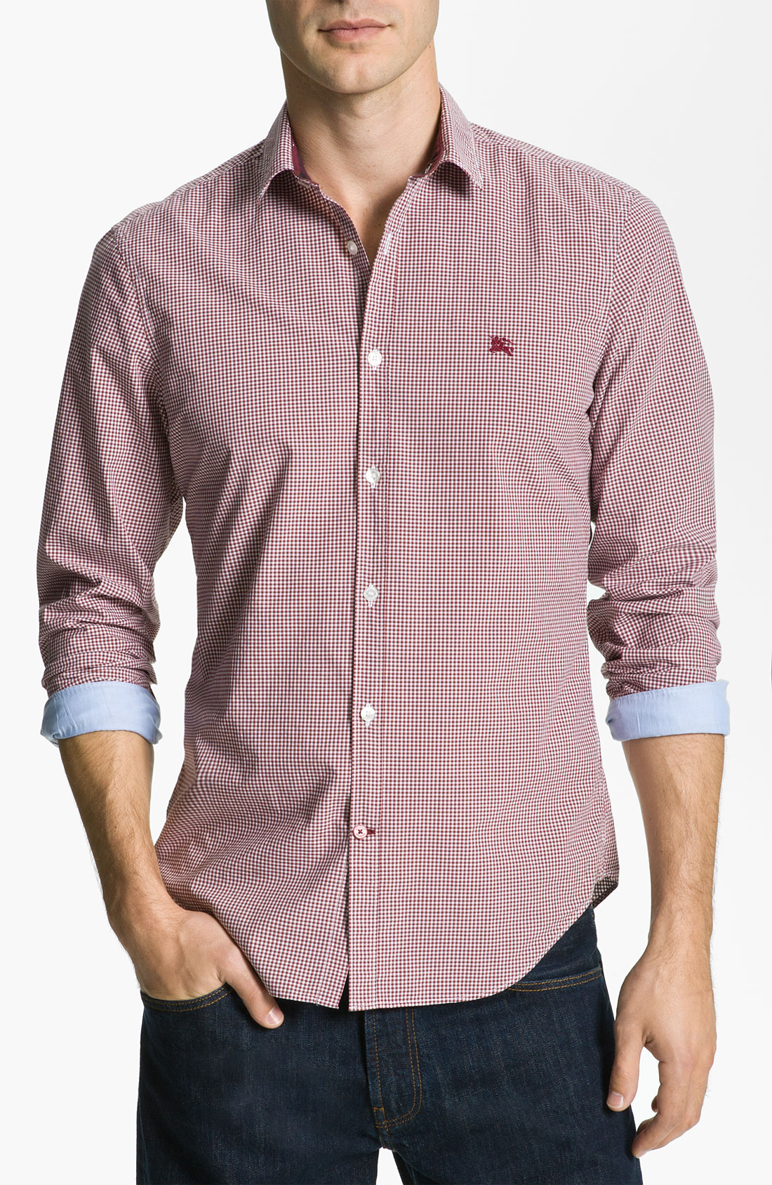Burberry Brit Brit Trim Fit Sport Shirt in Pink for Men (clove red