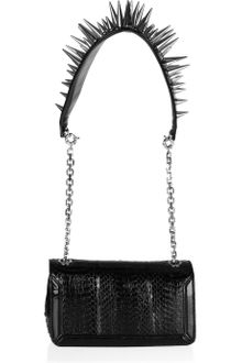 Christian Louboutin Artemis Spiked Water Snake and Leather Shoulder Bag - Lyst