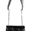 Christian Louboutin Artemis Spiked Water Snake and Leather Shoulder Bag in Black - Lyst