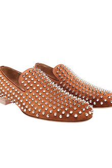 Christian Louboutin Rollerboy Spiked Suede Loafers - Lyst