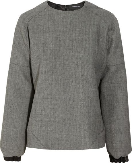 Derek Lam Double faced Wool Top in Gray - Lyst