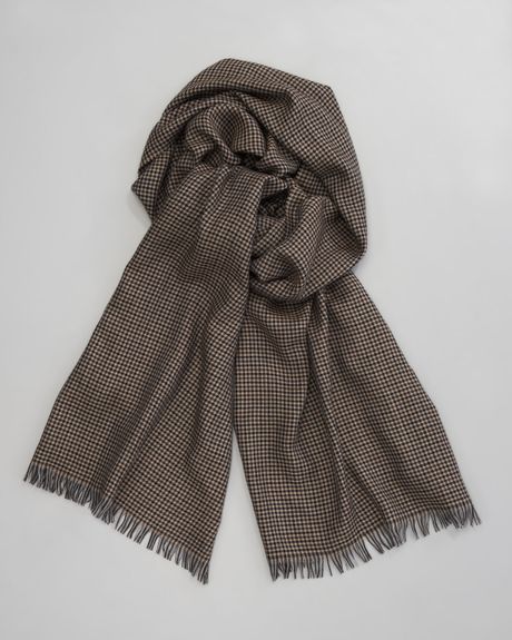Zegna Hound Stooth Cashmere Silk Scarf Brown in Brown for Men Lyst Cashmere And Silk Scarves For Men Zegna Hound Stooth Cashmere Silk Scarf Brown in Brown for Men Lyst Cashmere And Silk Scarves For Men