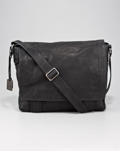 Frye Logan Leather Messenger Bag in Black for Men | Lyst