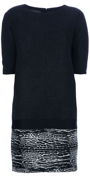 Giambattista Valli Two Tone Shift Dress in Black - Lyst
