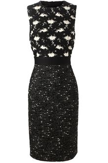 Giambattista Valli Macramé Lace and Boucle Wool Pencil Dress - Lyst