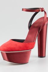 Giambattista Valli Suede Satin Platform Sandal