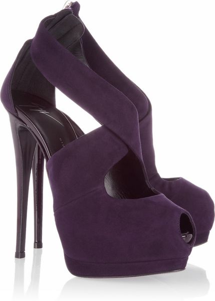 Giuseppe Zanotti Sharon Suede Platform Sandals in Purple (prune) - Lyst