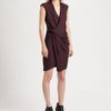 Helmut Lang Molten Drape Dress in Brown (purple) - Lyst