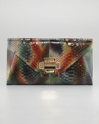 Kara Ross Electra Python Clutch Medium - Lyst
