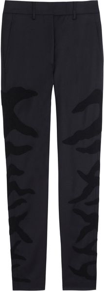 Maison Martin Margiela Embroidered Wool Tapered Pants - Lyst
