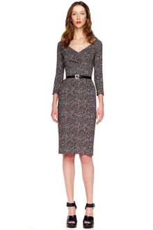Michael Kors Tweed Herringbone Printed Cady Dress - Lyst