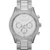 Michael Kors Midsize Silver Color Stainless Steel Layton Chronograph Glitz Watch in Silver (no color) - Lyst
