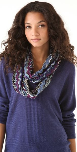 Missoni Infinity Zig Zag Scarf in Blue (navy) - Lyst