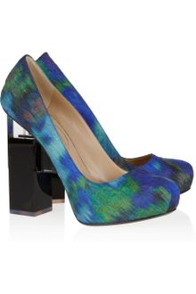 Nicholas Kirkwood Geometricheel Printed Silkcovered Leather Pumps - Lyst