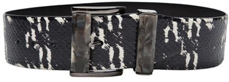 Oscar De La Renta Snake Skin Belt in Black (snake) - Lyst