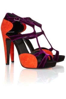 Pierre Hardy Twotone Suede and Velvet Sandals - Lyst