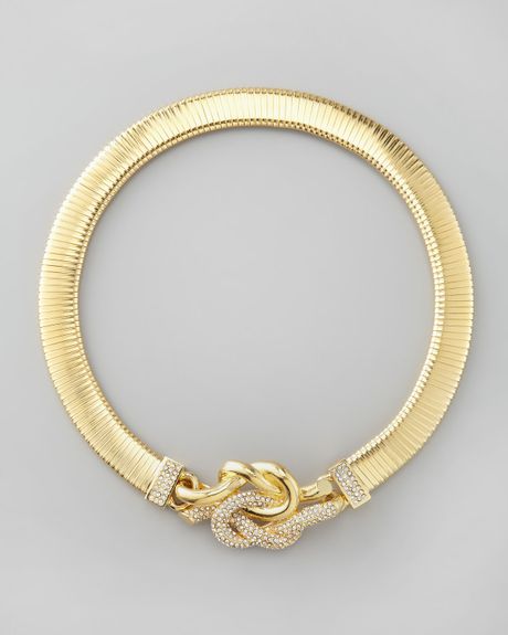 Rachel Zoe Love Me Knot Collar Necklace in Gold - Lyst