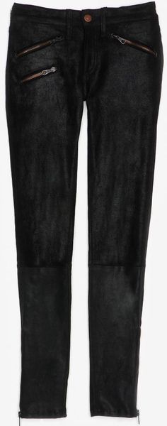 Rag & Bone Early Leather Jeans in Black - Lyst