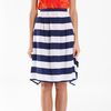 Tibi Stripe Skirt in Blue (navy multi) - Lyst