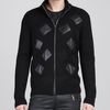 Versace Geometric Knit Zip Sweater in Black for Men - Lyst