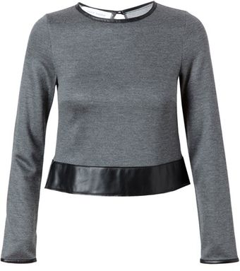 Yasmin Kianfar Fine Wool and Leather Top - Lyst