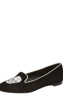 Alexander McQueen Skullvamp Suede Belgian Loafers - Lyst