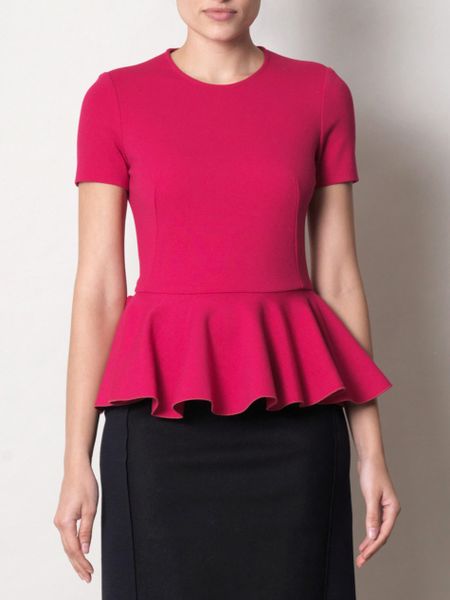 Alexander Mcqueen Peplum Top in Purple (fuchsia) - Lyst