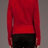 Balmain Velvet Biker Jacket in Red - Lyst