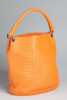 Bottega Veneta Orange Intrecciato Leather Hobo - Lyst