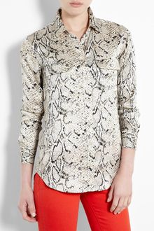 Equipment Fawn Python Slim Signature Blouse - Lyst