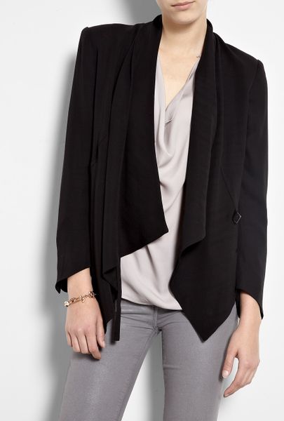 Helmut Lang Drape Suiting Jacket in Black - Lyst