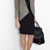 Helmut Lang Draped Suede Back Wool Dress in Black - Lyst