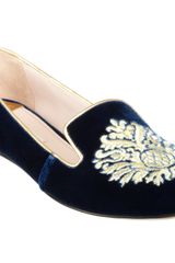 Miu Miu Velvet Embroidered Slipon