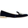 Miu Miu Velvet Embroidered Slipon in Blue (gold) - Lyst