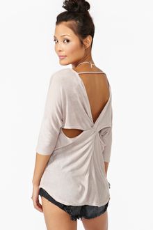 Nasty Gal Twisted Cutout Top Taupe - Lyst