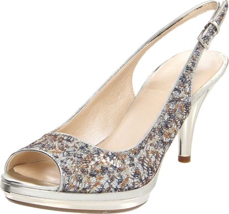 Nine West Nine West Womens Sharina Peeptoe Pump in Silver (silver ...