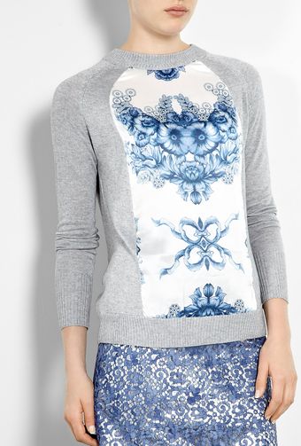 Preen Kitten China Print Silk Front Jumper - Lyst