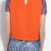Preen Enid Lace Overlay Metallic Tee in Orange - Lyst