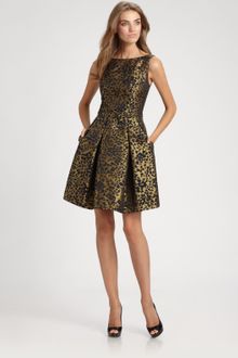 Theia Brocade Dress - Lyst