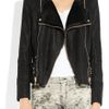 Balmain Shearling Biker Jacket in Black - Lyst