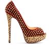 Christian Louboutin Lady Peek Spikes 150 Peeptoe Platform Pumps in Red (tan) - Lyst