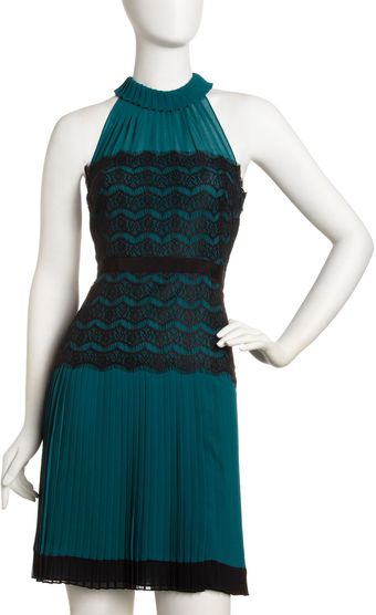 Cynthia Steffe Fringe Lace Plisse Dress - Lyst