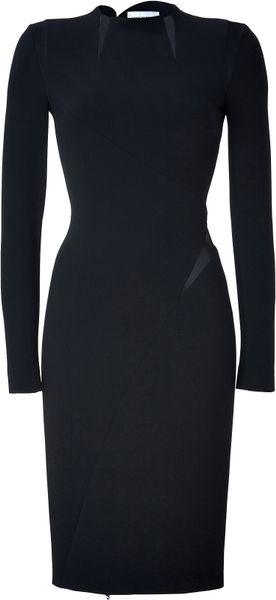 Emilio Pucci Black Silk Trim Sheath Dress in Black - Lyst
